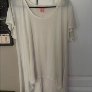 Rebellious One White Scoop Neck Short Sleeve Top